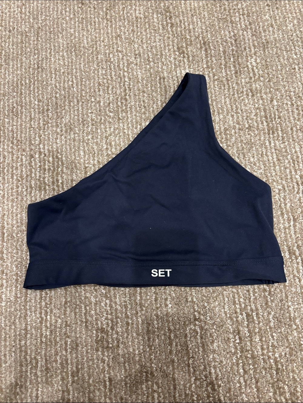 SET Active One-Shoulder Sports Bra in Black